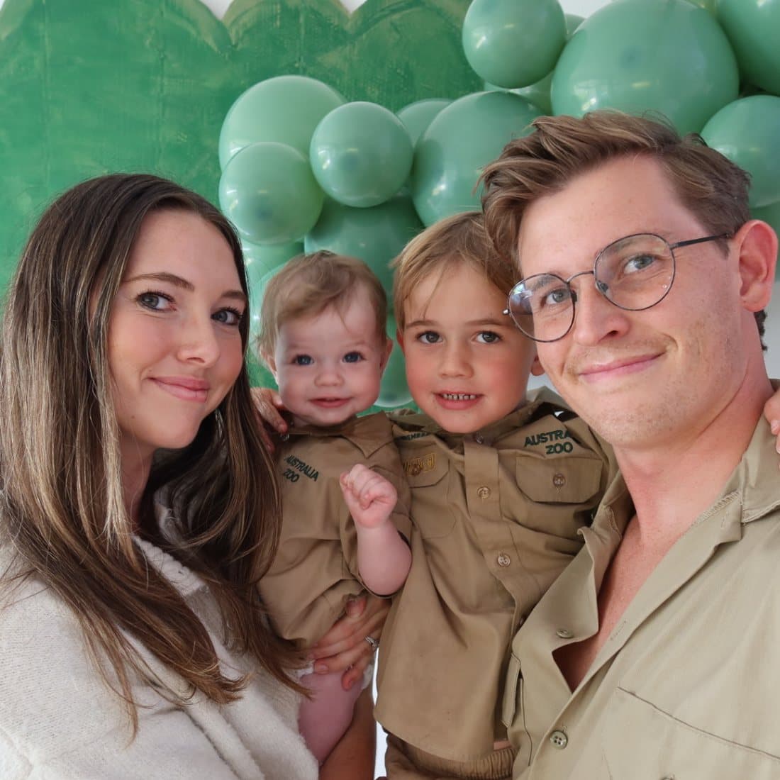 Kate's family at a backyard party with printable party styling
